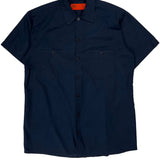 Dickies Short Sleeve Shirt - Medium Navy Polyester Blend