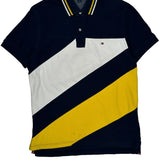 Tommy Hilfiger Striped Polo Shirt - Medium Navy Cotton