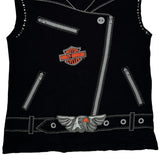 Las Vegas, Nevada Harley Davidson Studded Vest - Large Black Cotton