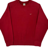 None Nike Sweatshirt - Large Red Cotton