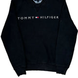 Tommy Hilfiger Spellout Sweatshirt - Medium Black Cotton