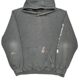 Carhartt Spellout Hoodie - 2XL Grey Cotton Blend