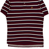 Polo By Ralph Lauren Striped Polo Shirt - Large Burgundy Cotton