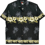 Unbranded Floral Hawaiian Shirt - XL Yellow Cotton