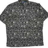 Clayton Polo By Ralph Lauren Graphic Short Sleeve Shirt - Large Black Cotton