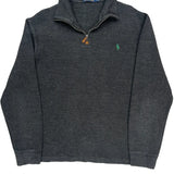 Polo By Ralph Lauren 1/4 Zip - Large Gray Cotton Blend