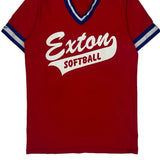 1980s Exton Softball Majestic Jersey - Small Red Polyester