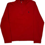 Polo By Ralph Lauren 1/4 Zip - Large Red Cotton