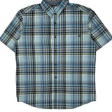 Marmot Checked Short Sleeve Shirt - Large Blue Cotton