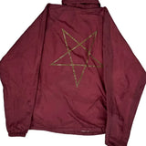 Pentagram Thrasher Graphic Windbreaker - Small Burgundy Polyester