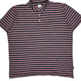Patagonia Striped Polo Shirt - 2XL Navy Cotton