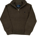 Age 4 Polo By Ralph Lauren 1/4 Zip - XS Brown Cotton