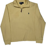 Polo By Ralph Lauren 1/4 Zip - Medium Yellow Cotton