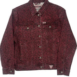 Guess Denim Jacket - Small Burgundy Cotton