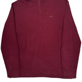 Tommy Hilfiger 1/4 Zip - XL Burgundy Cotton