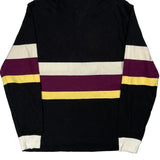 Urban Outfitters Striped Rugby Shirt - Medium Black Cotton