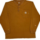 Carhartt Long Sleeve T-Shirt - Large Brown Cotton