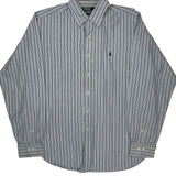 Andrew Polo By Ralph Lauren Striped Shirt - Large Blue Cotton