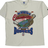 Single Stitch Los Angeles Dodgers Starter Graphic T-Shirt - Large White Cotton