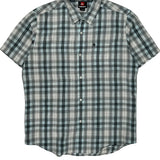 Quiksilver Checked Short Sleeve Shirt - XL White Cotton