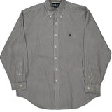 Yarmouth Ralph Lauren Striped Shirt - Large Black & White Cotton