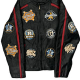 All Stars Marcia Graphic Leather Jacket - XL Black Leather