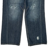 Spade And Lion Embroidery Eight Jeans - 34W 33L Blue Cotton