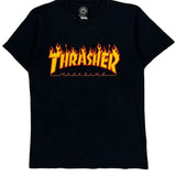 Skateboarding Thrasher Graphic T-Shirt - Small Black Cotton