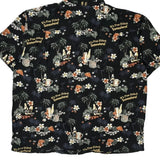 Tropical Print With Drinks Big Dogs Graphic Hawaiian Shirt - 2XL Black Viscose