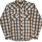 Wrangler Checked Shirt - XL Brown Cotton