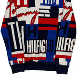 Tommy Hilfiger Denim Spellout Sweater - Small Multicoloured Cotton Blend