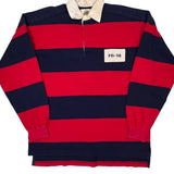 Fg-16 Field Gear Striped Rugby Shirt - Large Red Cotton
