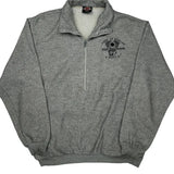 House Of Harley Davidson 1/4 Zip - Large Grey Cotton
