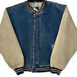 Todays News Varsity Jacket - Medium Beige Cotton