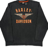 Motorcycles Harley Davidson Graphic Long Sleeve T-Shirt - XL Black Cotton