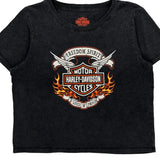 Freedom Spirit Harley Davidson Graphic T-Shirt - Medium Black Cotton