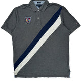 Custom Fit Tommy Hilfiger Striped Polo Shirt - XL Gray Cotton