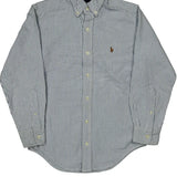 Age 8 Ralph Lauren Striped Shirt - Small Blue Cotton