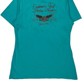 Free Spirit Harley Davidson T-Shirt - Medium Blue Cotton