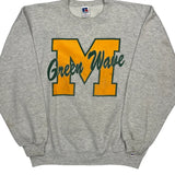 Green Wave Russell Athletic College Sweatshirt - XL Grey Cotton Blend