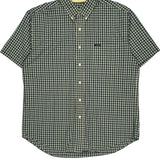 Chaps Ralph Lauren Checked Short Sleeve Shirt - Large Green Cotton Blend