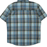 Marmot Checked Short Sleeve Shirt - Large Blue Cotton