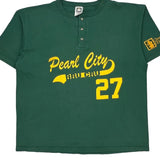 Single Stitch Pearl City Baseball Cotton Deluxe Graphic T-Shirt - XL Green Cotton