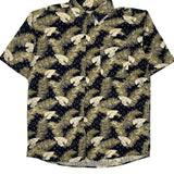 Shaver Lake Floral Hawaiian Shirt - Large Gold Silk