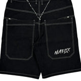 Unbranded Contrast Stitch Denim Shorts - 34W 11L Black Denim