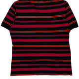 Lacoste Striped Polo Shirt - Small Orange Cotton