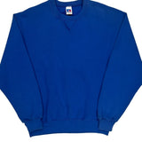 90s Blank Russell Athletic Sweatshirt - Large Blue Cotton