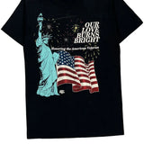 Single Stitch Honoring The American Veteran Screen Stars Graphic T-Shirt - Medium Black Cotton Blend
