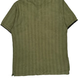 Chaps Ralph Lauren Striped Polo Shirt - Large Green Cotton