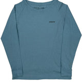 Patagonia Long Sleeve T-Shirt - Small Blue Cotton Blend